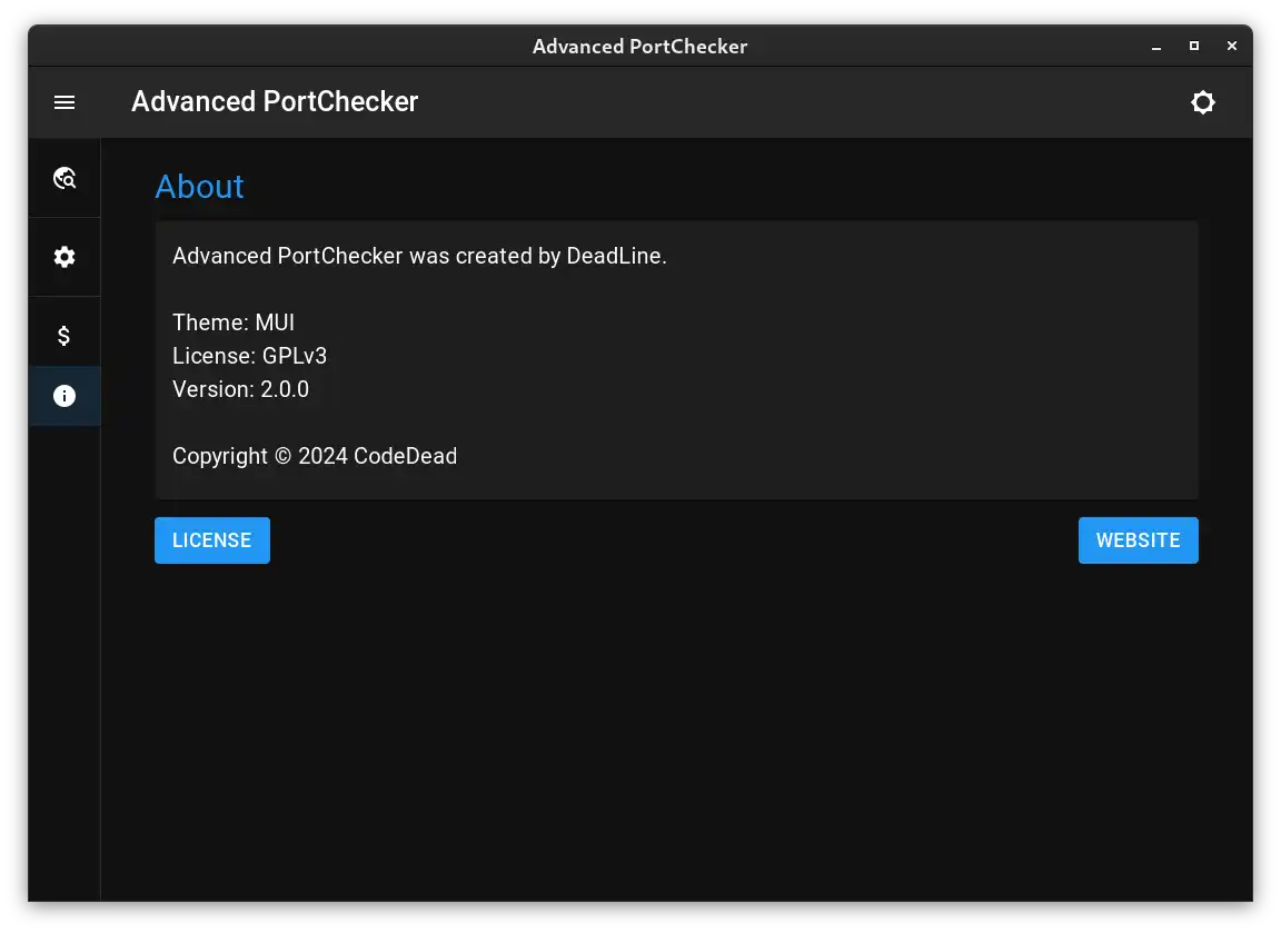 Advanced PortChecker About