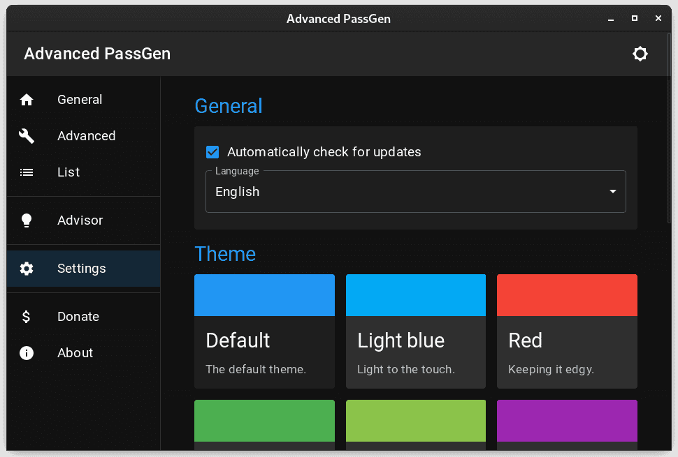 Advanced PassGen settings