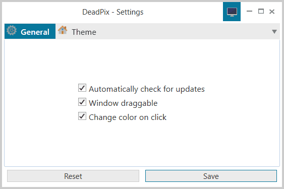 DeadPix settings