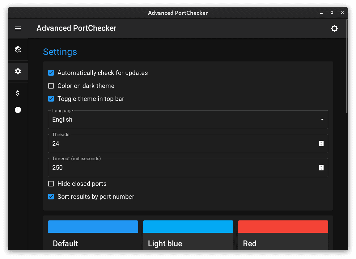 Advanced PortChecker settings
